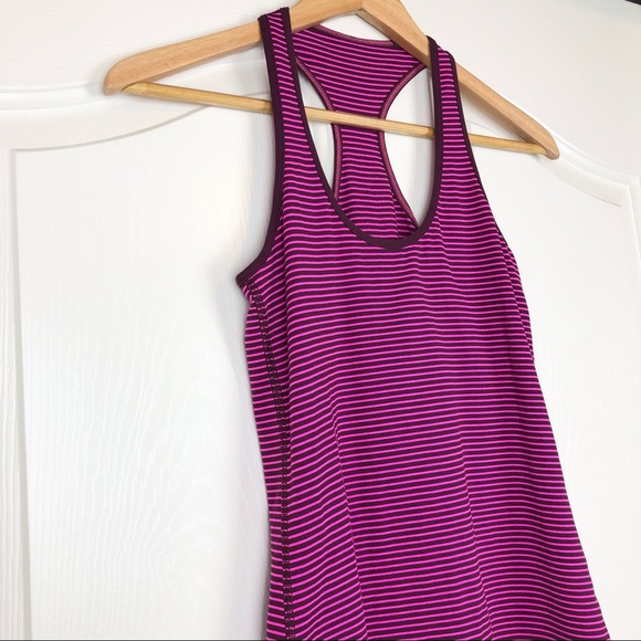 Lululemon Pink/Purple Striped Racerback Tank Top - Picture 3 of 10